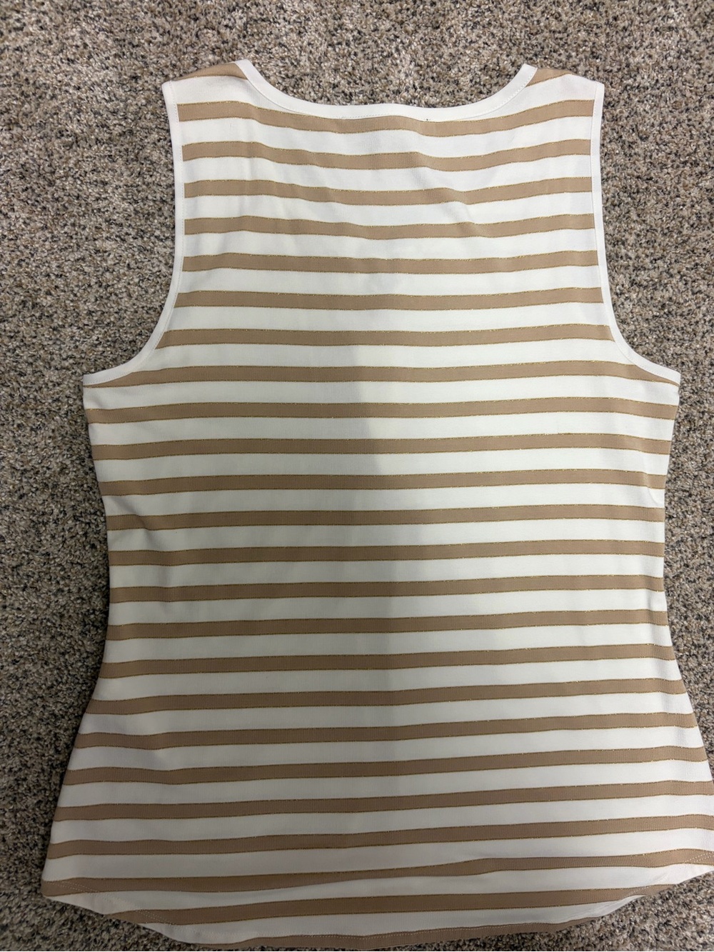 White House Black Market Cream and White Striped Lace-Up Tank - Picture 3 of 3